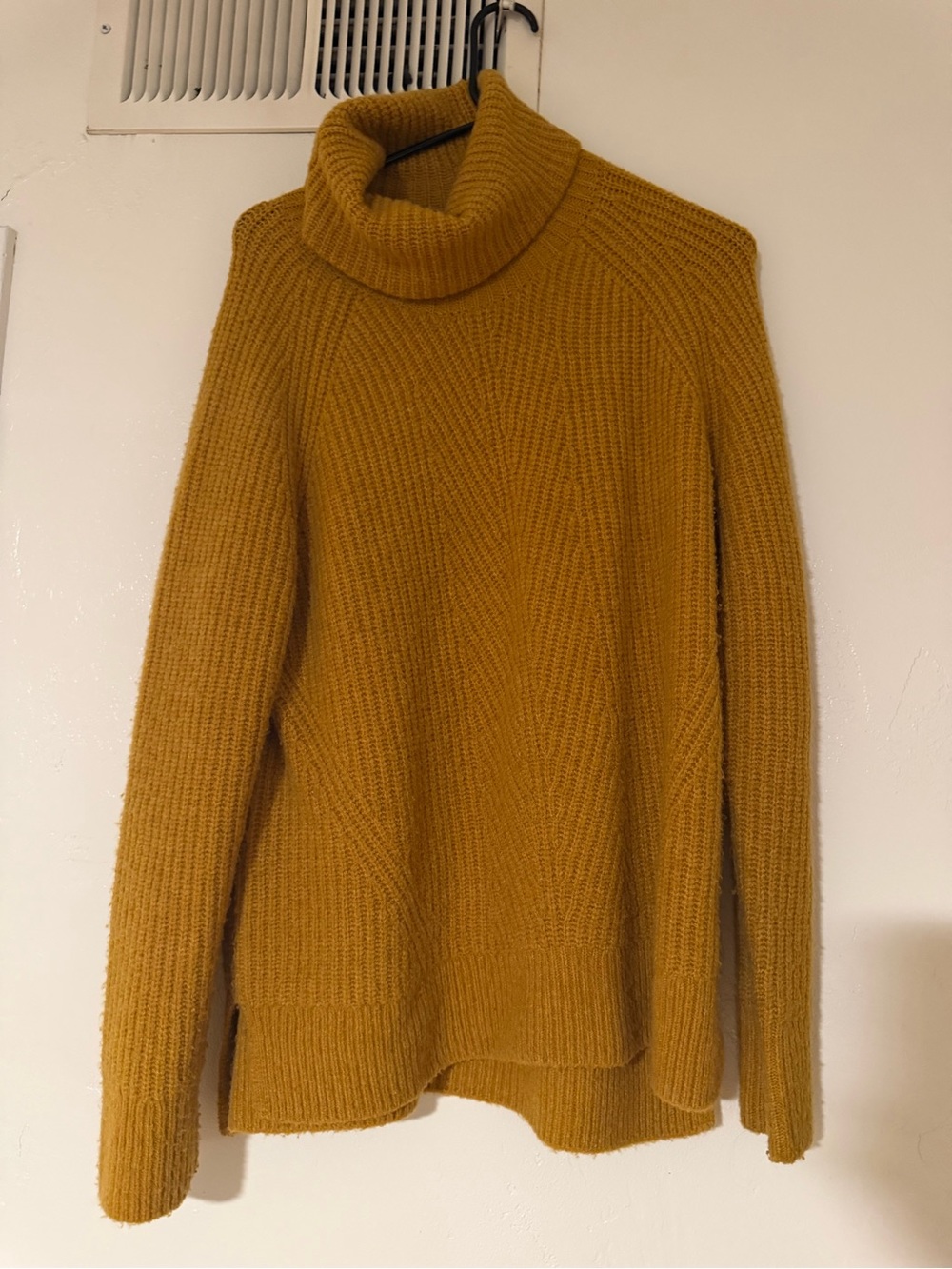 Madewell Mustard Ribbed Turtleneck Sweater
